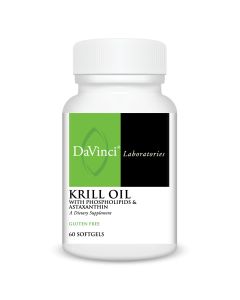 Front of the DaVinci Krill Oil bottle