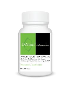 Front of the DaVinci N-Acetyl Cysteine 500 MG bottle