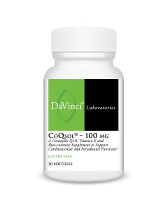Front of the DaVinci CoQsol® - 100MG bottle