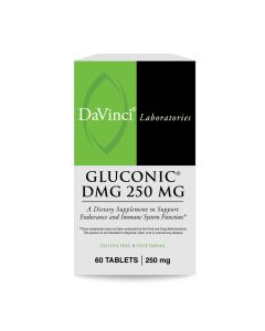 Front of the DaVinci Gluconic® DMG 250 MG bottle