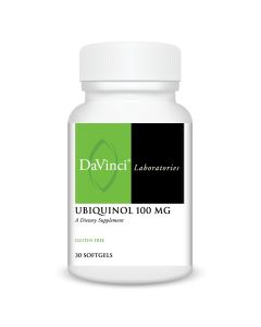 Front of the DaVinci Ubiquinol 100 MG bottle