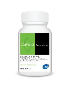 Front of the DaVinci Omega 3 HP-D bottle