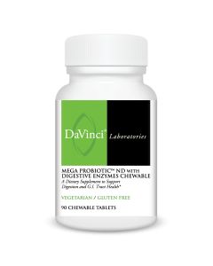 Front of the DaVinci Mega Probiotic™ ND with Digestive Enzymes Chewable bottle