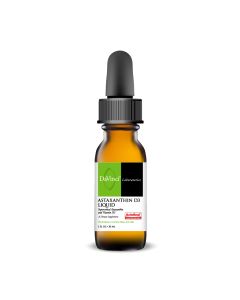Front of the DaVinci Astaxanthin D3 liquid bottle