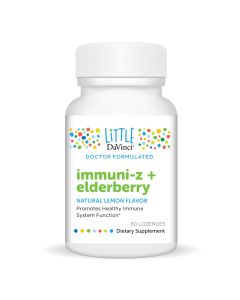 Front of the Little DaVinci immune-z + elderberry bottle
