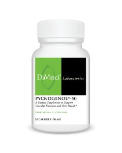 Front of the DaVinci Pycnogenol®-50 bottle