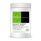 Front of the DaVinci Right Whey Creamy Chocolate jar