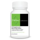 Front of the DaVinci VItamin K2 + Resveratrol bottle